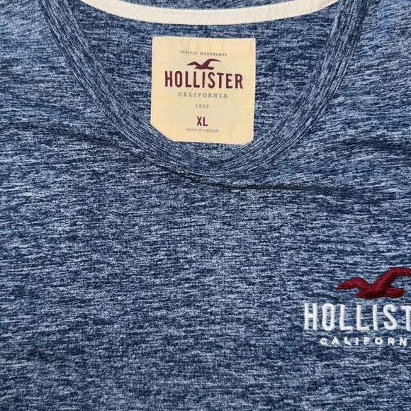 Hollister Men’s Long Sleeve Graphic Tee  Size M | California Surf Logo Navy Blue - Picture 9 of 14